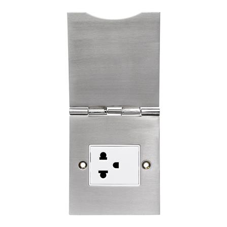 ชุดเต้ารับฝังผนังสเตนเลส HACO HBS-101S/TE1 สีเงิน