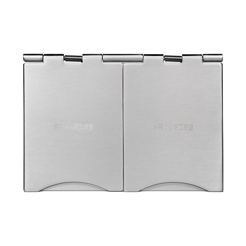 ชุดเต้ารับฝังพื้นสเตนเลส HACO HBS-102S/TE2 สีเงิน