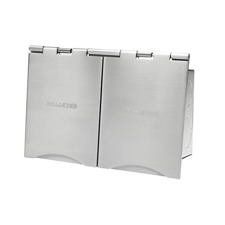 ชุดเต้ารับฝังพื้นสเตนเลส HACO HBS-102S/TE2 สีเงิน_3