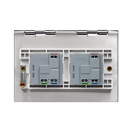 ชุดเต้ารับฝังพื้นสเตนเลส HACO HBS-102S/TE2 สีเงิน_4