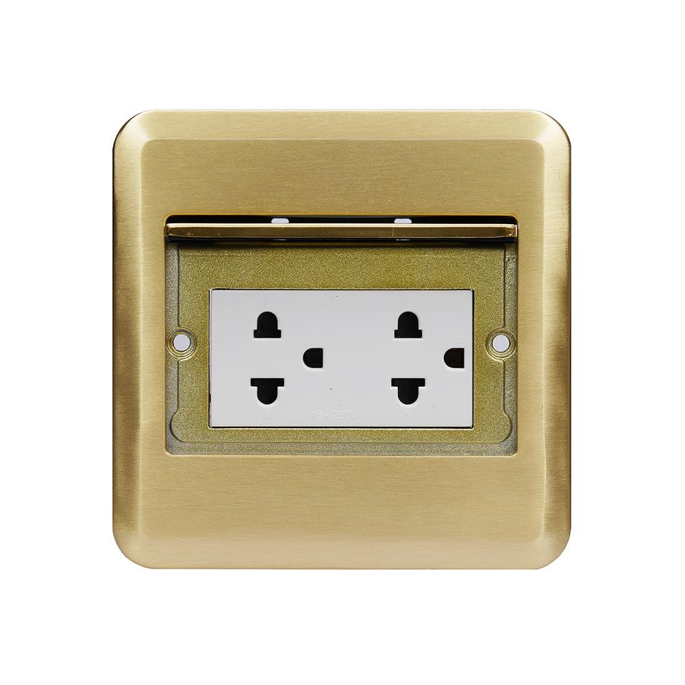 ชุดเต้ารับฝังพื้นทองเหลือง HACO HSI15BDAPE สีทอง