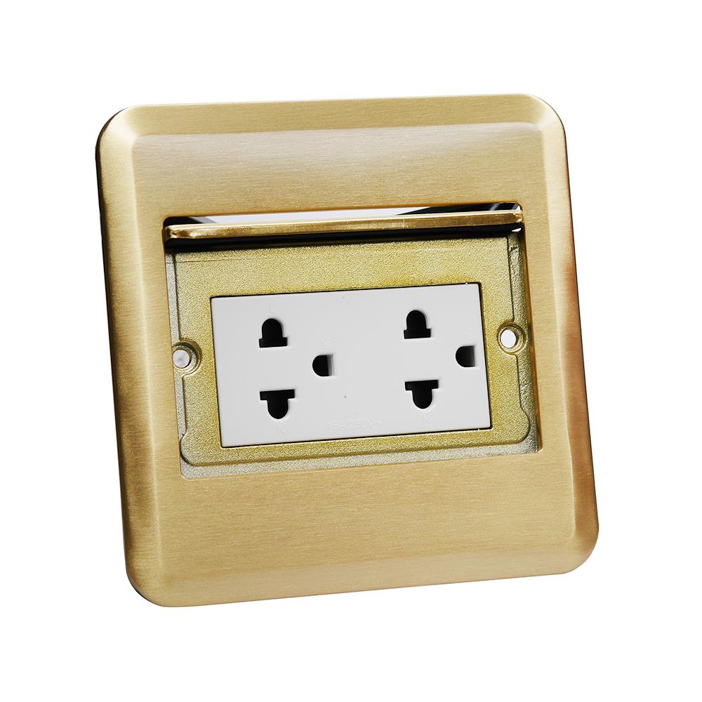 ชุดเต้ารับฝังพื้นทองเหลือง HACO HSI15BDAPE สีทอง