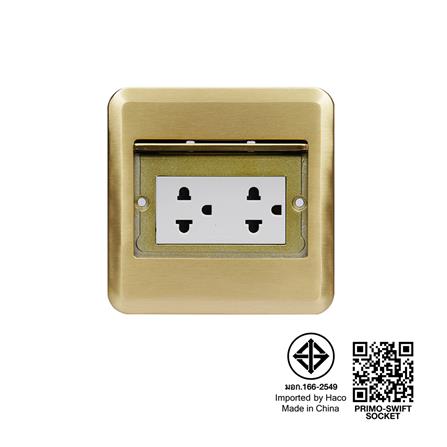 ชุดเต้ารับฝังพื้นทองเหลือง HACO HSI15BDAPE สีทอง_5