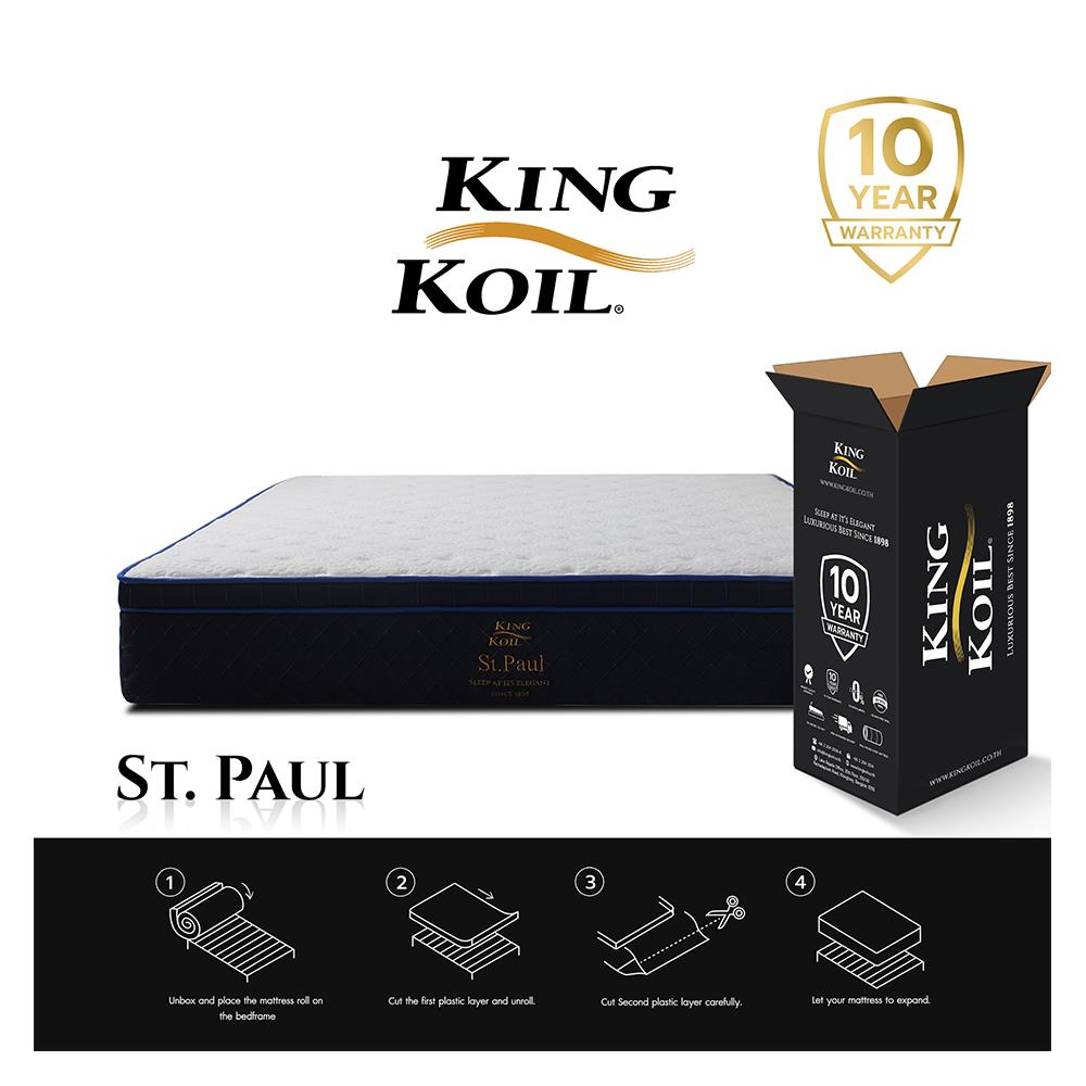 ที่นอน 6 ฟุต KINGKOIL ST.PAUL พร้อมหมอนหนุน 2 ชิ้น