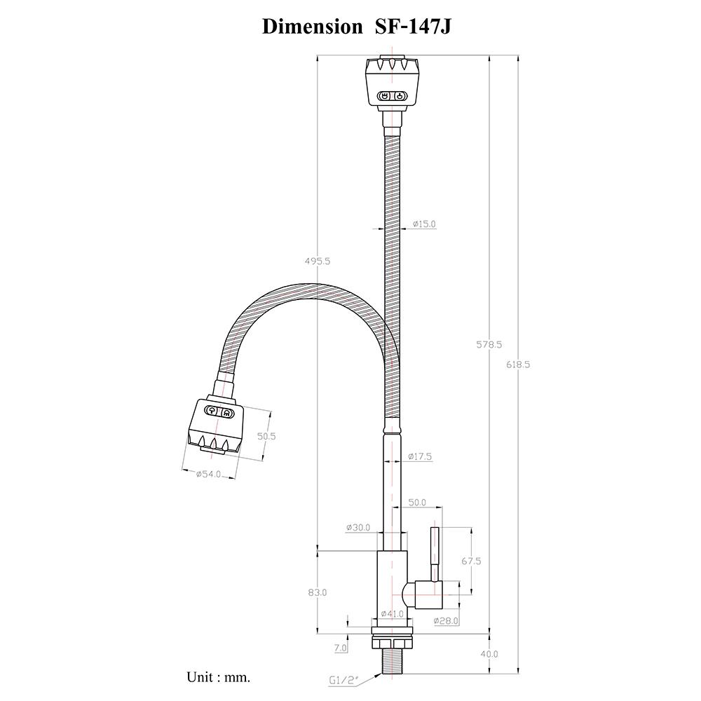 ก๊อกซิงค์เดี่ยวเคาน์เตอร์ HANG SF-147J