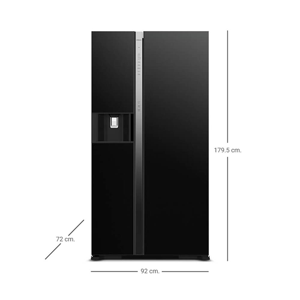 ตู้เย็น SIDE BY SIDE HITACHI RSX600GPTH0 GBK 20.2 กระจกดำ อินเวอร์เตอร์