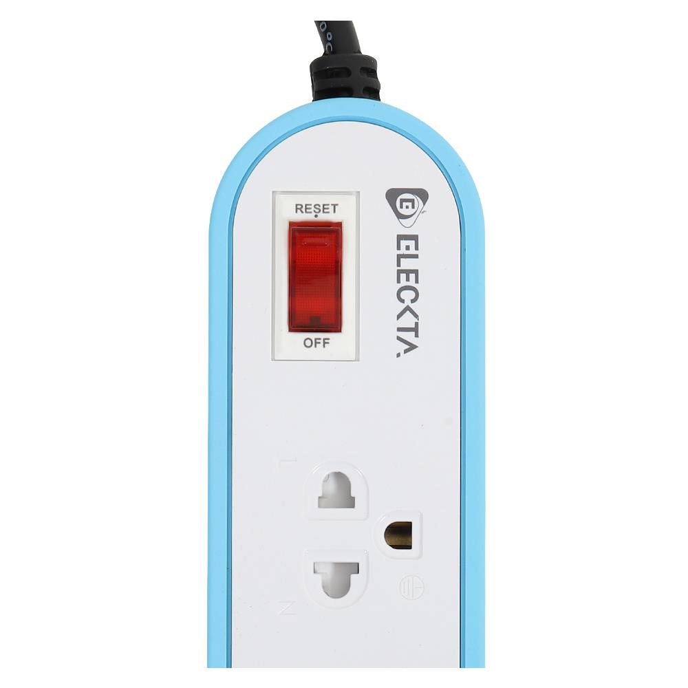 รางปลั๊กไฟ 3 ช่อง 1 สวิตช์ ELECKTA ET3146-3BL 3 เมตร สีฟ้า