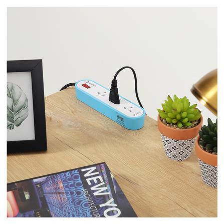 รางปลั๊กไฟ 3 ช่อง 1 สวิตช์ ELECKTA ET3146-3BL 3 เมตร สีฟ้า_5