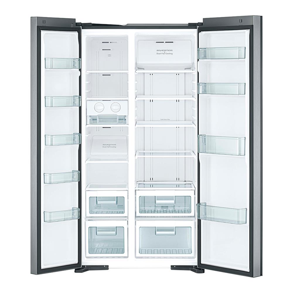 ตู้เย็น SIDE BY SIDE HITACHI RS600PTH0 GS 21 คิว กระจกเงิน อินเวอร์เตอร์