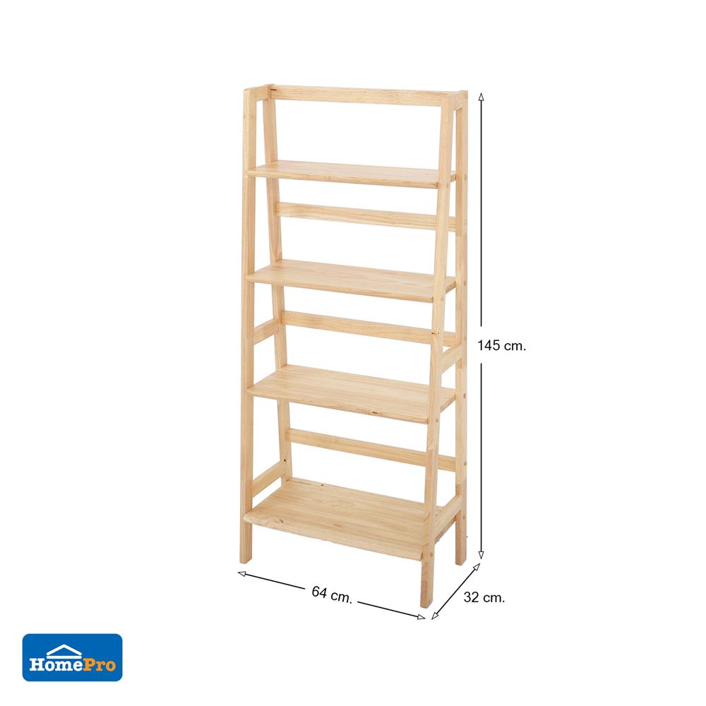 ชั้นวางของ 4 ชั้น FURDINI COZY ไม้ยางสีธรรมชาติ