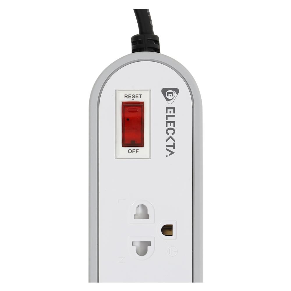 รางปลั๊กไฟ 3 ช่อง 1 สวิตช์ ELECKTA ET3146-2GY 2 เมตร สีเทา