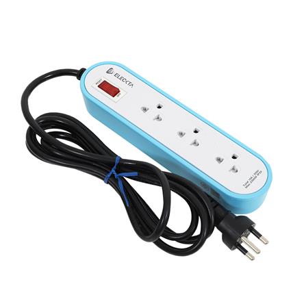 รางปลั๊กไฟ 3 ช่อง 1 สวิตช์ ELECKTA ET3146-2BL 2 เมตร สีฟ้า_1