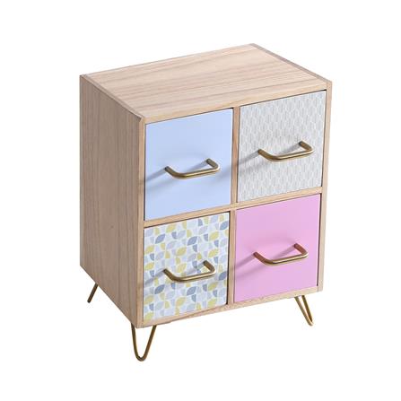 ชั้นลิ้นชักไม้ 4 ลิ้นชัก STACKO LINDO 30X17X35.5 ซม. สีไม้_1