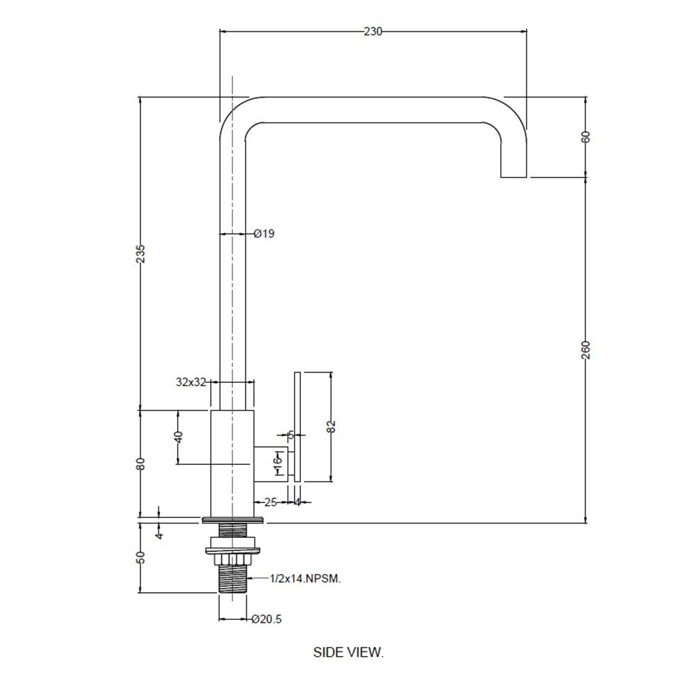 ก๊อกซิงค์เดี่ยวเคาน์เตอร์ HAFELE 495.50.067 สีสเตนเลส