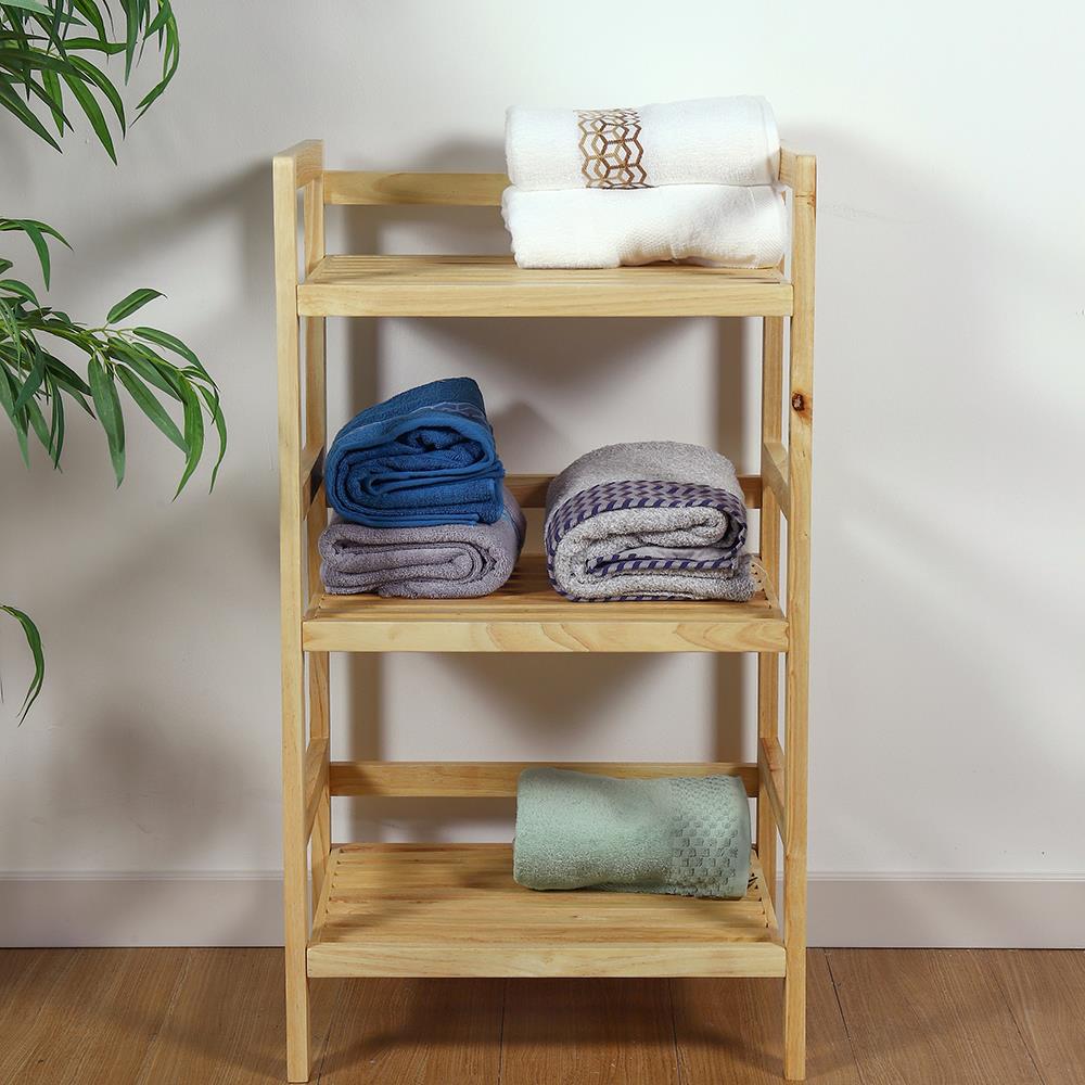 ชั้นวางของ 3 ชั้น FURDINI CONIE ไม้ยางสีธรรมชาติ