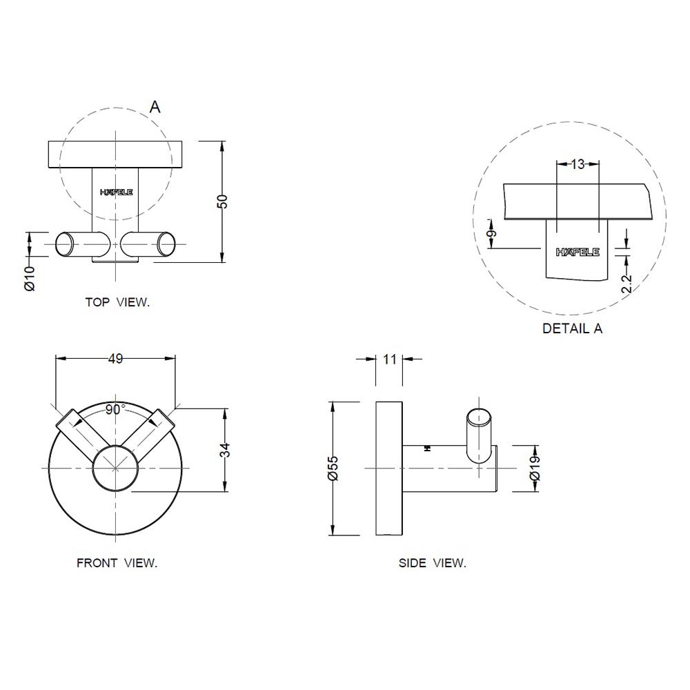 ขอแขวนผ้า HAFELE 499.98.305 สเตนเลส