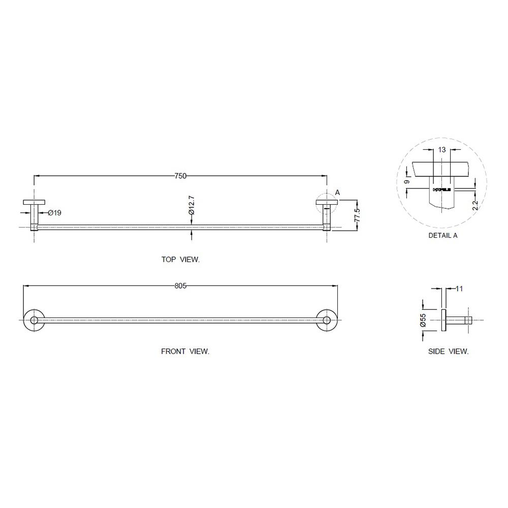 ราวแขวนผ้า HAFELE 499.98.308 สีสเตนเลส