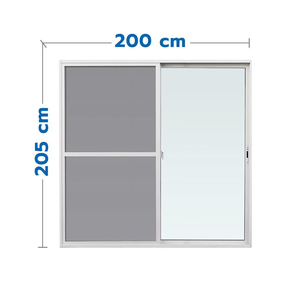 ประตูบานเลื่อน อะลูมิเนียม S-S มุ้ง WINDOW ASIA F10 200X205 ซม.สีขาว