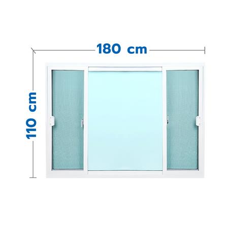 หน้าต่างบานเลื่อน อะลูมิเนียม S-F-S มุ้ง WINDOW ASIA F10 180X110 ซม. สีขาว