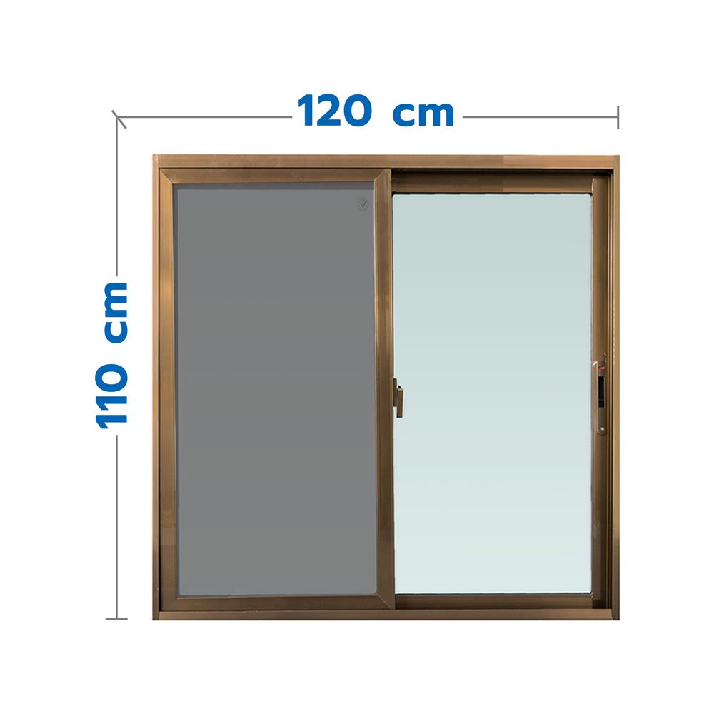 หน้าต่างบานเลื่อน อะลูมิเนียม S-S มุ้ง WINDOW ASIA F10 120X110 ซม. สีน้ำตาล