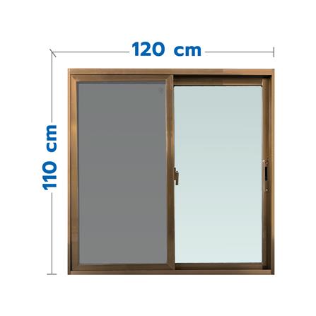 หน้าต่างบานเลื่อน อะลูมิเนียม S-S มุ้ง WINDOW ASIA F10 120X110 ซม. สีน้ำตาล