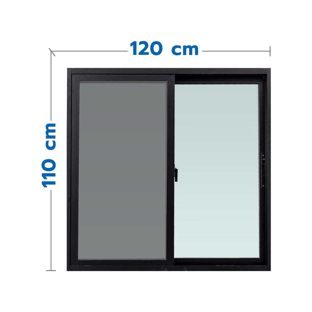 หน้าต่างบานเลื่อน อะลูมิเนียม S-S มุ้ง WINDOW ASIA F10 120X110 ซม. สีดำ