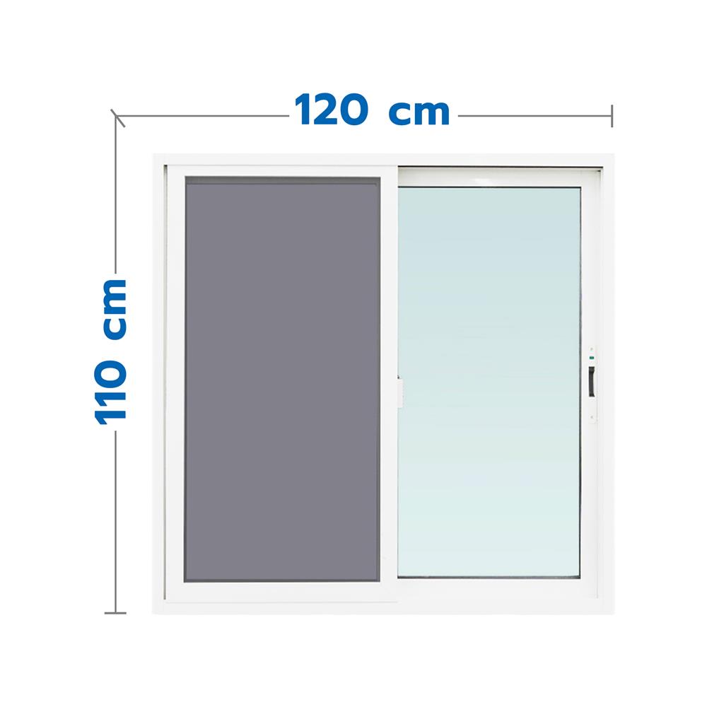 หน้าต่างบานเลื่อน อะลูมิเนียม S-S มุ้ง WINDOW ASIA F10 120X110 ซม. สีขาว