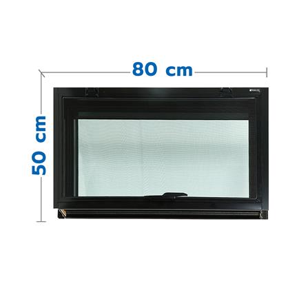 หน้าต่างบานเปิดกระทุ้ง อะลูมิเนียม มุ้ง WINDOW ASIA F10 80X50 ซม. สีดำ_0