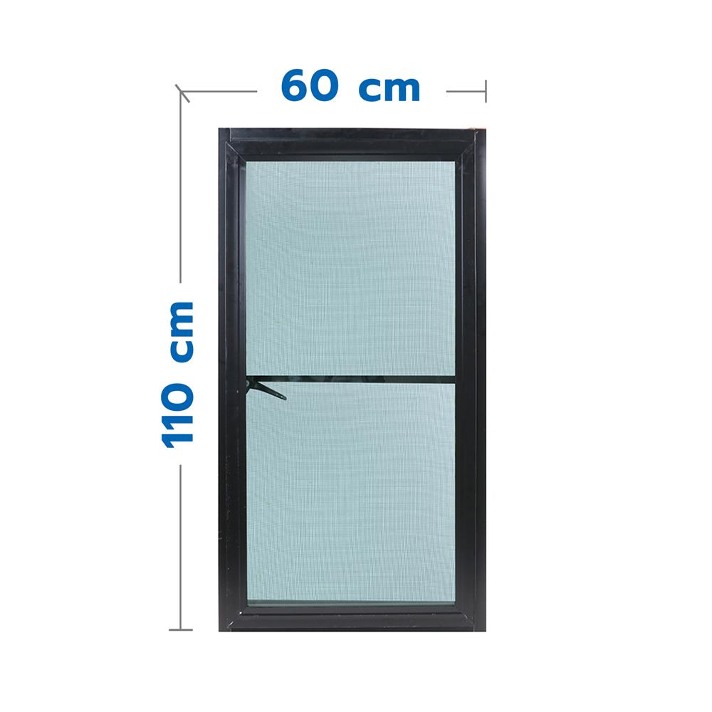 หน้าต่างบานเปิดเดี่ยว อะลูมิเนียม มุ้ง WINDOW ASIA F10  60X110 ซม. สีดำ