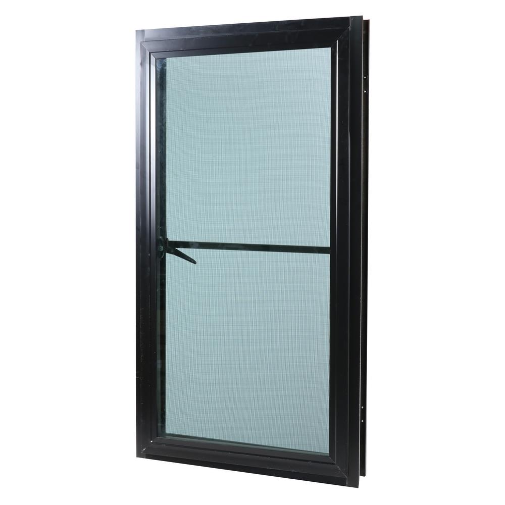 หน้าต่างบานเปิดเดี่ยว อะลูมิเนียม มุ้ง WINDOW ASIA F10  60X110 ซม. สีดำ