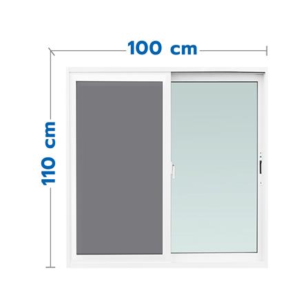 หน้าต่างบานเลื่อน อะลูมิเนียม S-S มุ้ง WINDOW ASIA F10 100X110 ซม. สีขาว