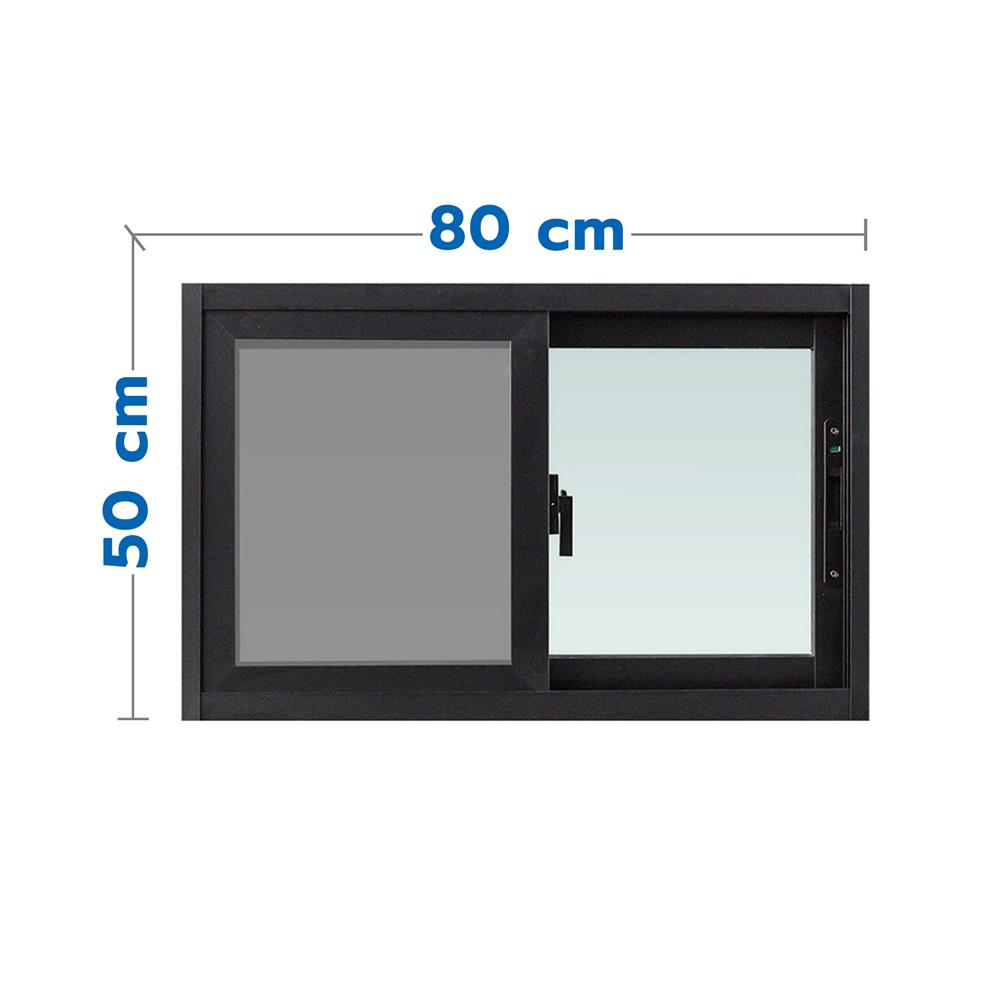 หน้าต่างบานเลื่อน อะลูมิเนียม S-S มุ้ง WINDOW ASIA F10 80X50 ซม.สีดำ