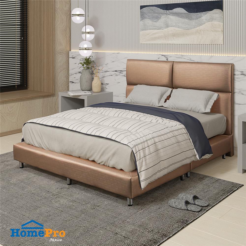 ฐานรองหัวเตียง 5 ฟุต HOME LIVING STYLE SQUARE สีน้ำตาลอ่อน