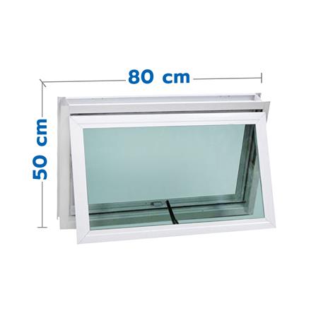 หน้าต่างบานเปิดกระทุ้ง อะลูมิเนียม มุ้ง WINDOW ASIA F10 80X50 ซม. สีขาว