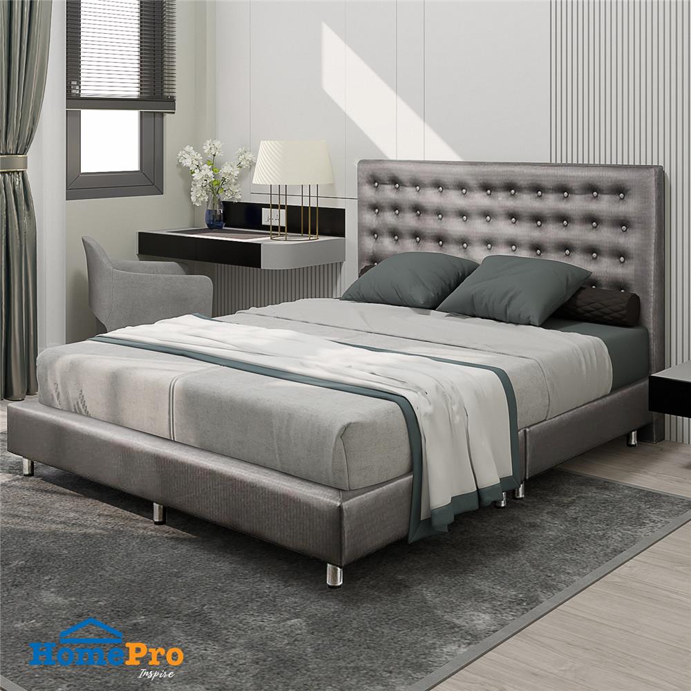 ฐานรองหัวเตียง 5 ฟุต HOME LIVING STYLE DIAMOND สีเทาเข้ม