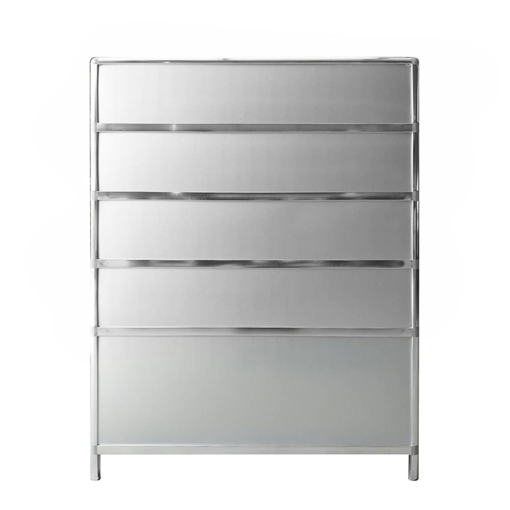 ตู้รองเท้าอะลูมิเนียม 5 ชั้น MKF MK555 สีเงิน