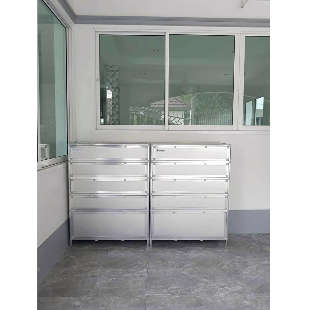 ตู้รองเท้าอะลูมิเนียม 5 ชั้น MKF MK555 สีเงิน