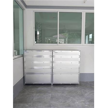 ตู้รองเท้าอะลูมิเนียม 5 ชั้น MKF MK555 สีเงิน_3