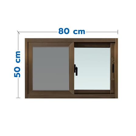 หน้าต่างบานเลื่อน อะลูมิเนียม S-S มุ้ง WINDOW ASIA F10 80X50 ซม. สีน้ำตาล
