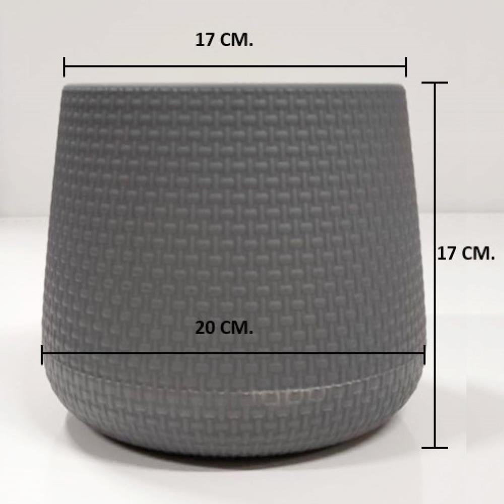 กระถางพลาสติก SPRING NELLA 17 ซม. สีเทา