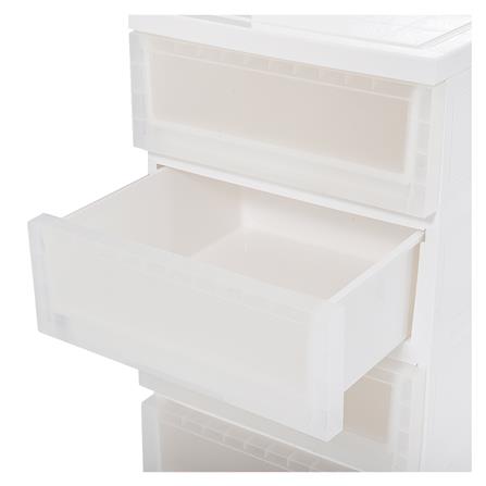 ตู้ลิ้นชัก 4 ชั้น มีล้อ STACKO MONO 43x43x76 ซม. สีขาว_2
