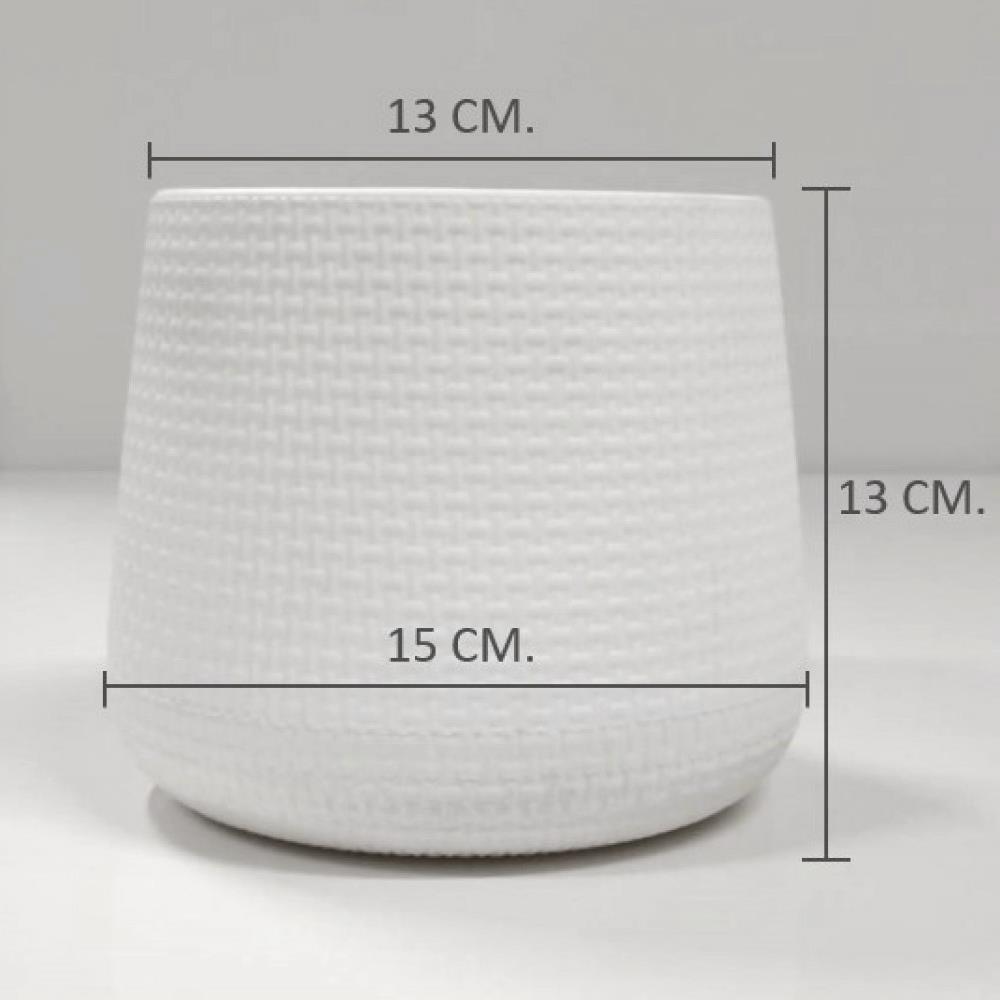 กระถางพลาสติก SPRING NELLA 13 ซม. สีขาว