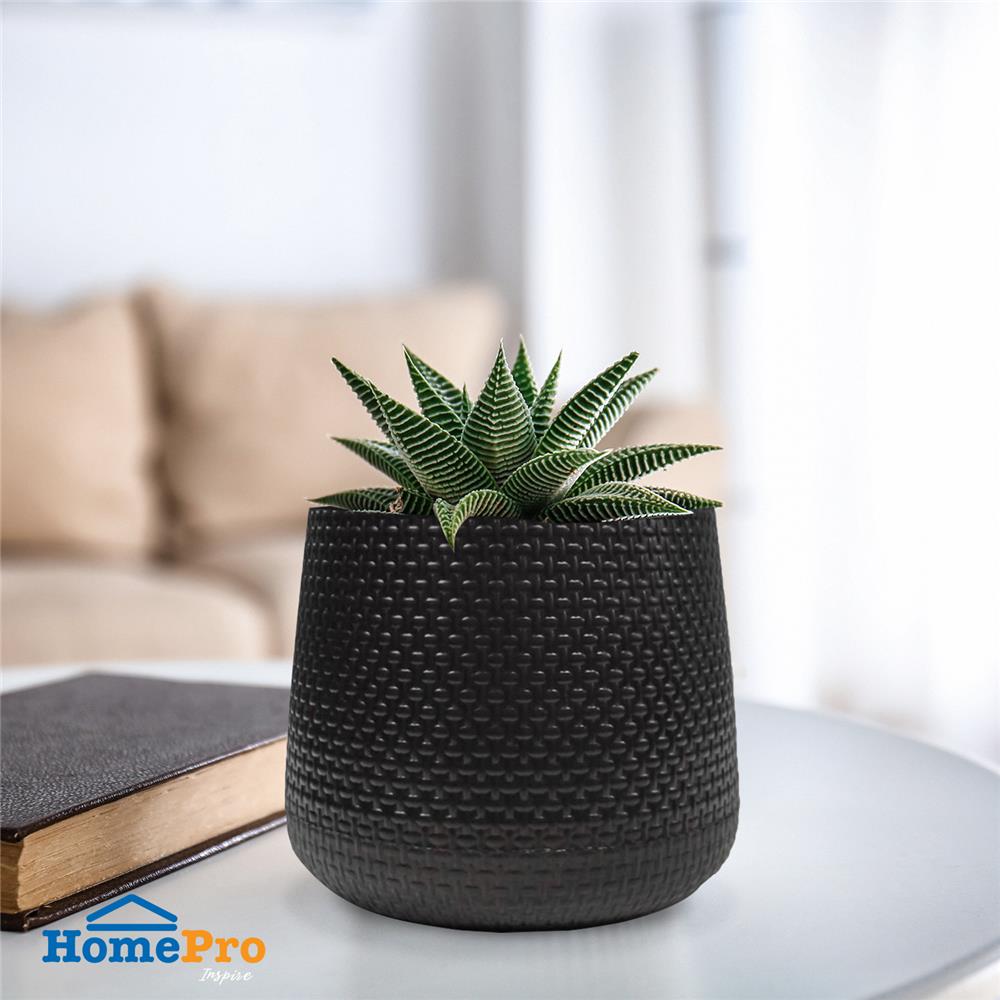 กระถางพลาสติก SPRING NELLA 17 ซม. สีดำ