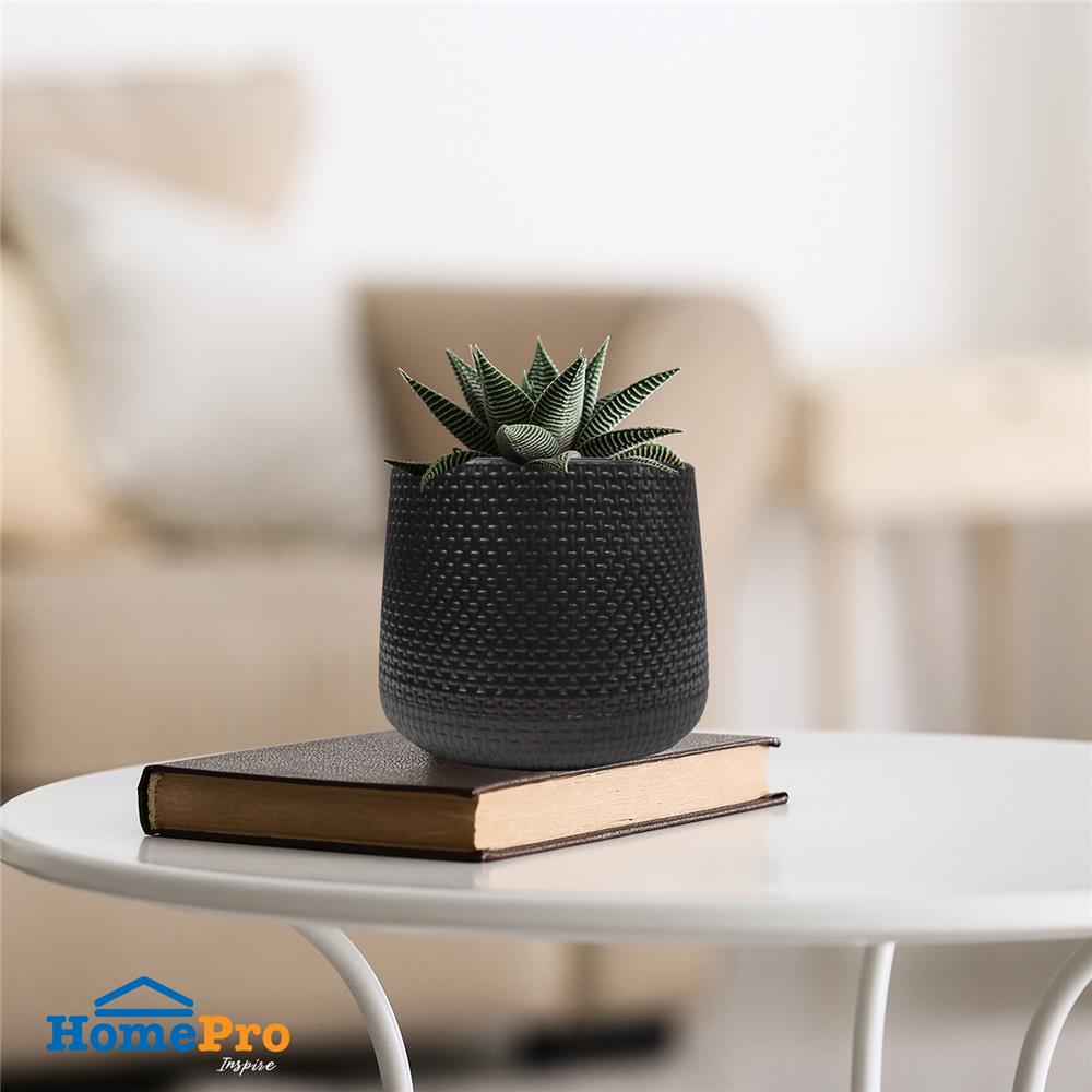 กระถางพลาสติก SPRING NELLA 13 ซม. สีดำ