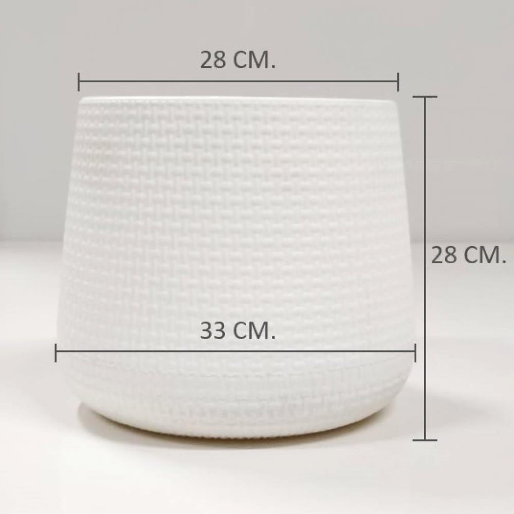 กระถางพลาสติก SPRING NELLA 28 ซม. สีขาว