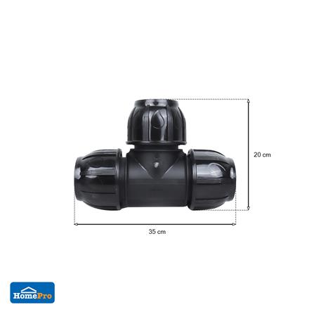 ข้อต่อสามทางสวมล็อค PE SPRING 63 มม.X 2 นิ้ว สีดำ_2