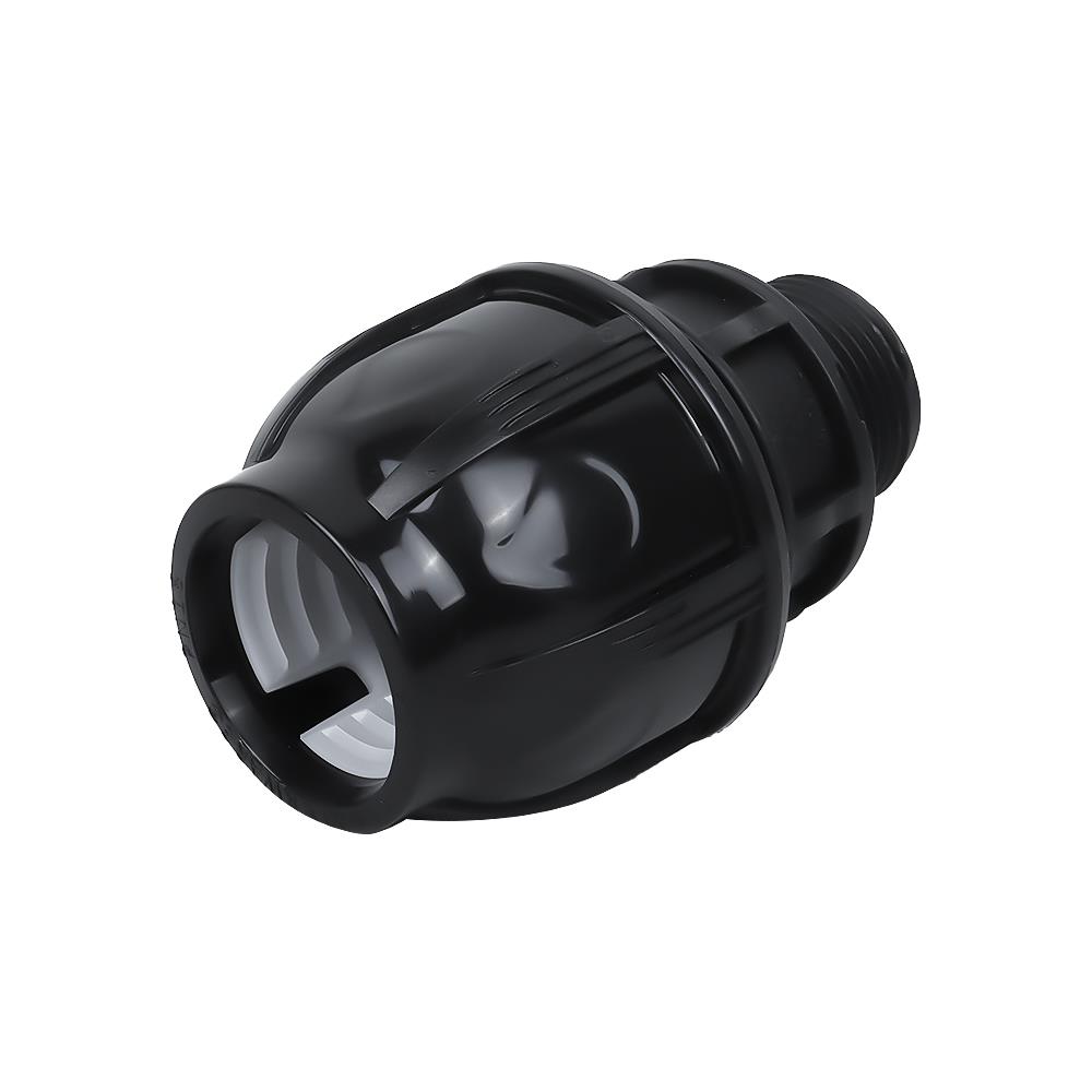 ข้อต่อตรงสวมล็อค PE เกลียวนอก SPRING 32 มม.X 1 นิ้ว สีดำ