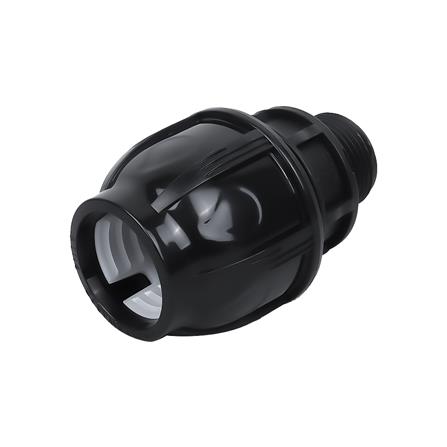 ข้อต่อตรงสวมล็อค PE เกลียวนอก SPRING 32 มม.X 1 นิ้ว สีดำ