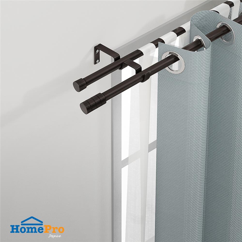 ราง 2 ชั้น ยืดหด HOME LIVING STYLE CANDERA 120-210 ซม. สีน้ำตาลเข้ม