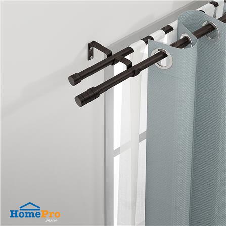 ราง 2 ชั้น ยืดหด HOME LIVING STYLE CANDERA 120-210 ซม. สีน้ำตาลเข้ม_4